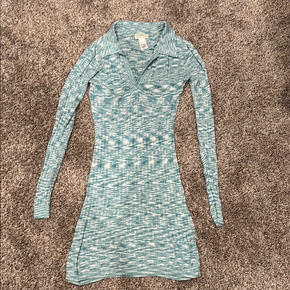 Aria Dress Stylish Blue Long Sleeve Dress